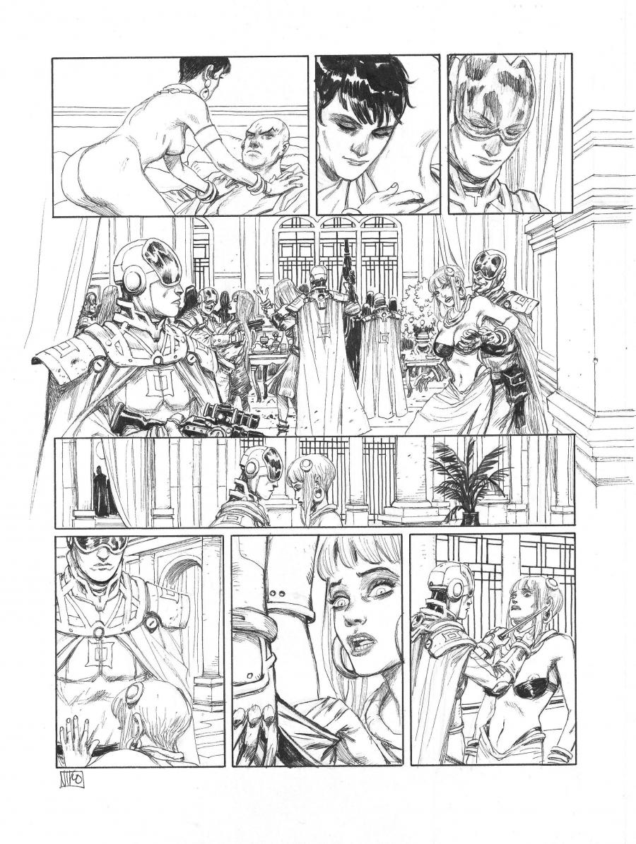 Planche originale 48 META-BARON Tome 3 - Orne-8 le techno-cardinal par Niko HENRICHON